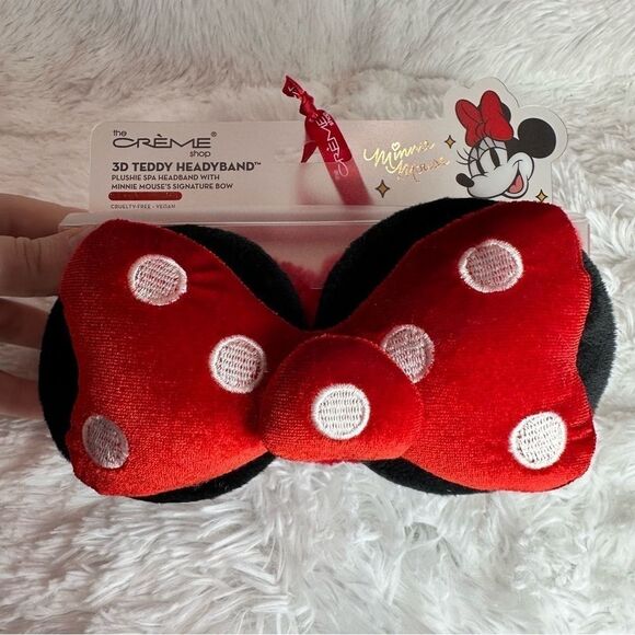 The Crème Disney Minnie Mouse Plush Spa Headband Ears Bows - Picture 3 of 4
